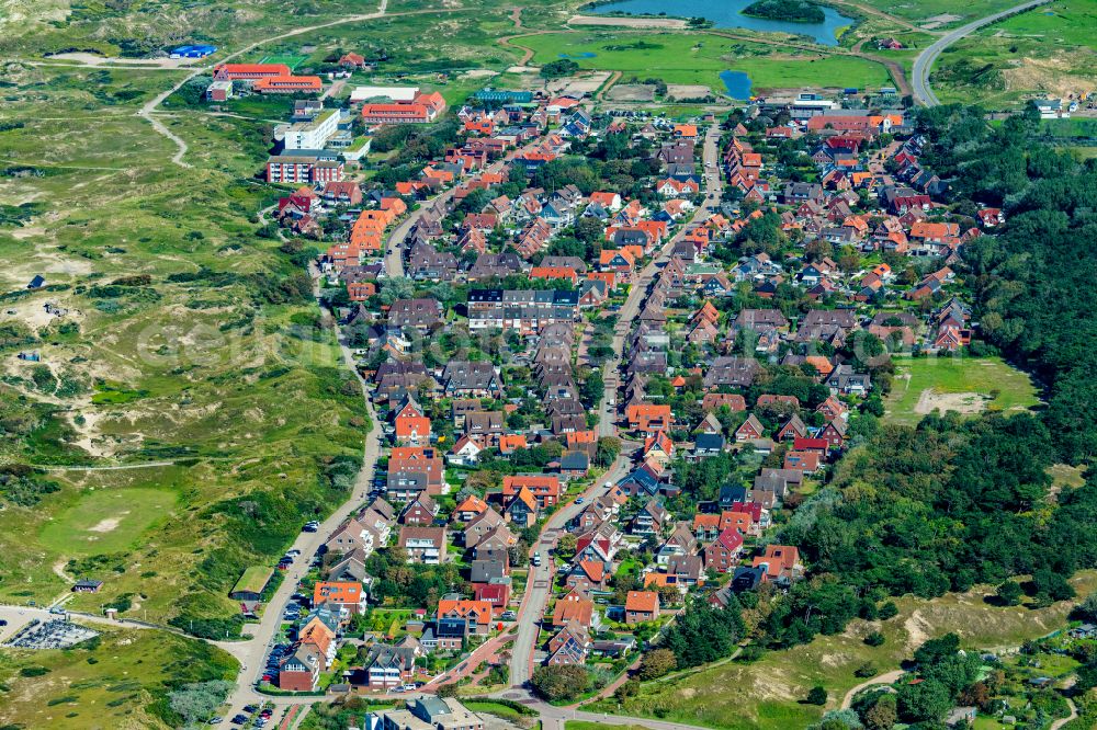 Norderney from the bird's eye view: City view at the height of Nordhelmstrasse on the island of Norderney in the state of Lower Saxony, Germany