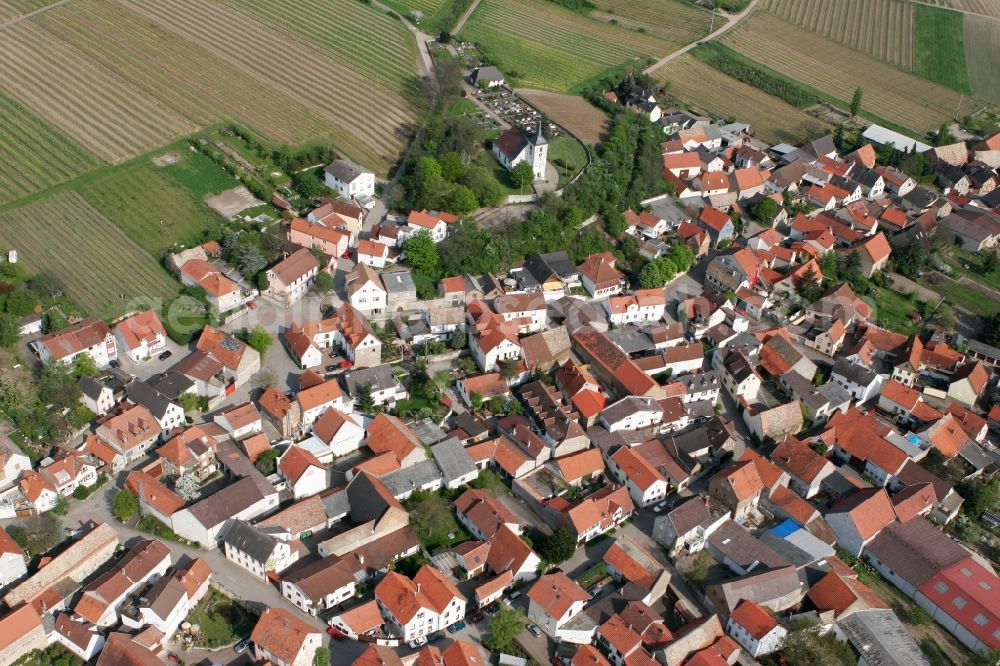 Hillesheim from above - Local view of Hillesheim in the state of Rhineland-Palatinate