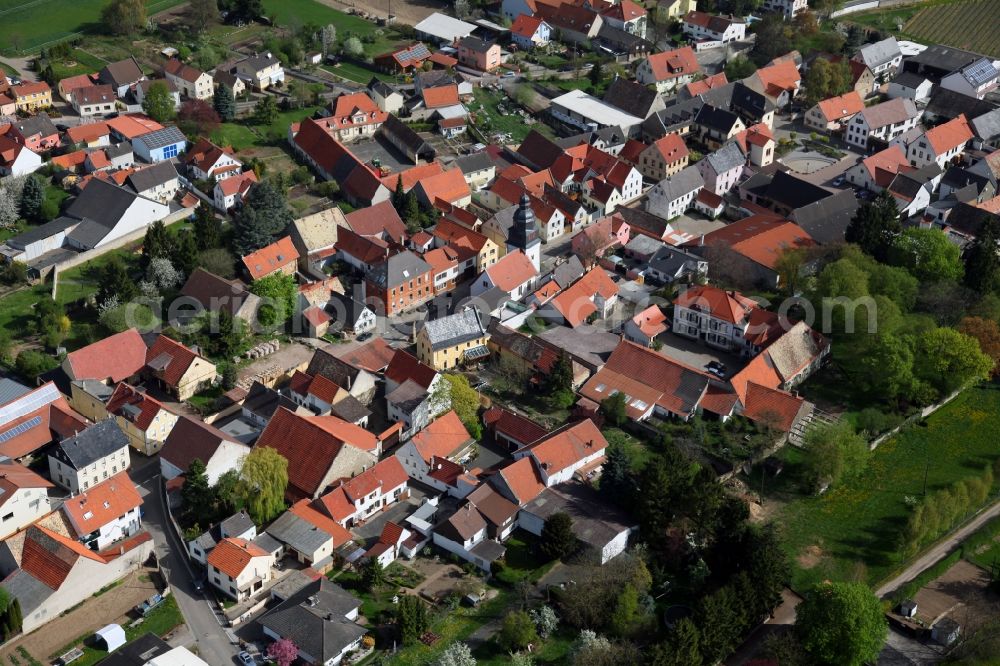 Aerial image Hochborn Blödesheim - Townscape of Hochborn is a municipality in the district Alzey-Worms in Rhineland-Palatinate