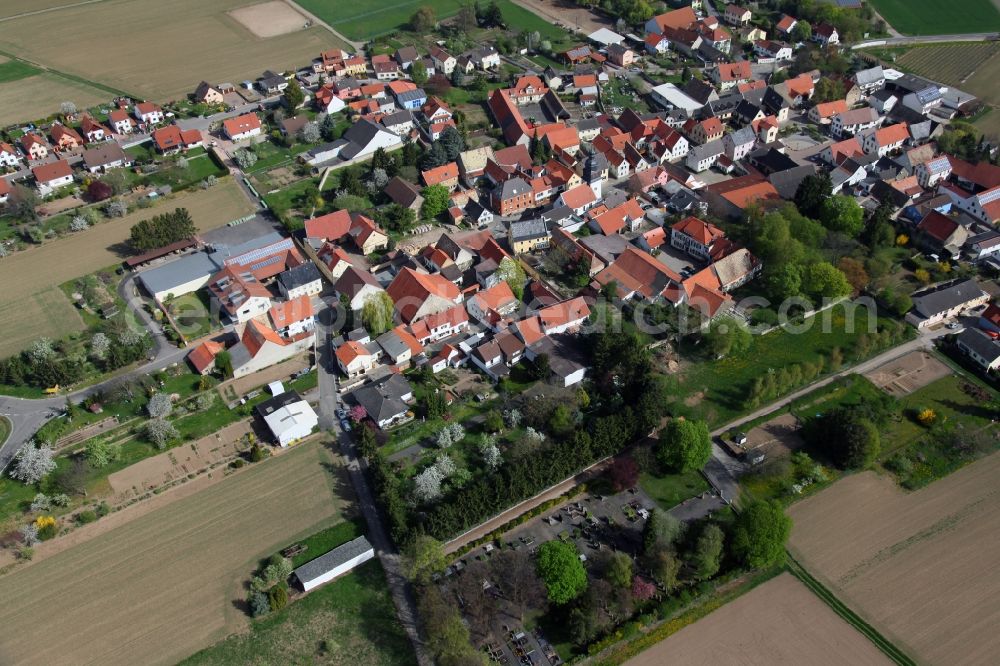 Aerial photograph Hochborn Blödesheim - Townscape of Hochborn is a municipality in the district Alzey-Worms in Rhineland-Palatinate