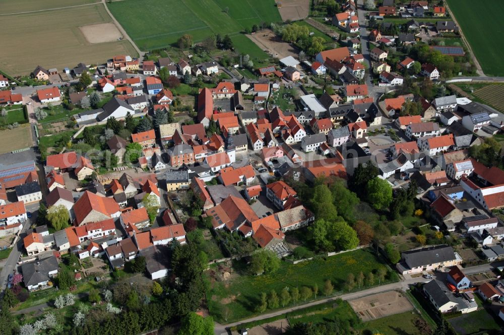 Hochborn Blödesheim from the bird's eye view: Townscape of Hochborn is a municipality in the district Alzey-Worms in Rhineland-Palatinate