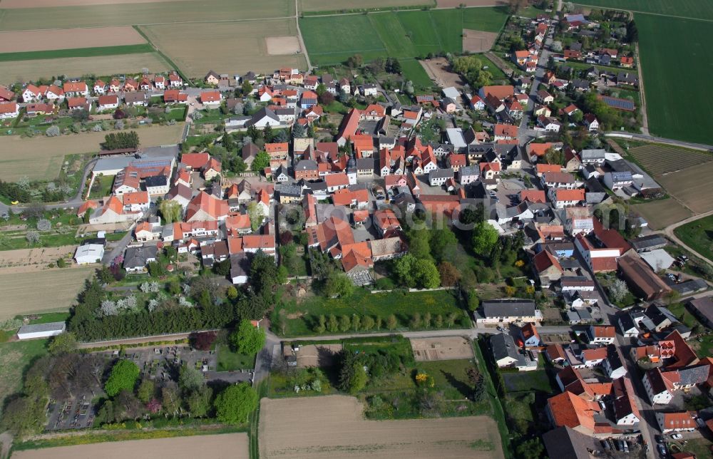 Aerial image Hochborn Blödesheim - Townscape of Hochborn is a municipality in the district Alzey-Worms in Rhineland-Palatinate