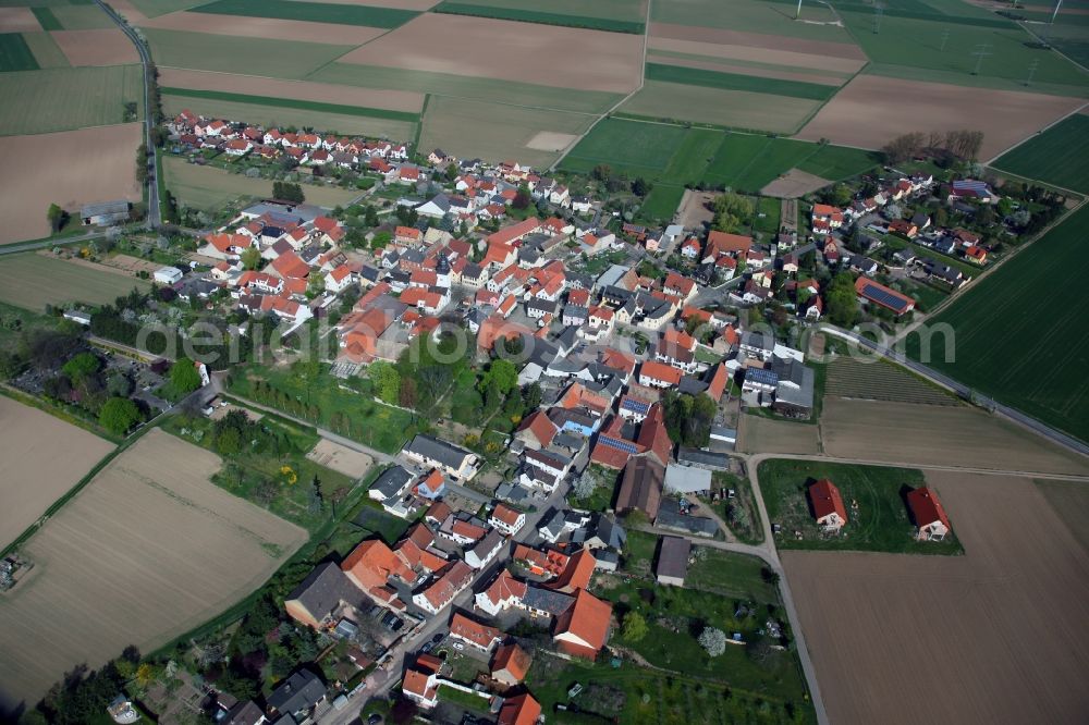 Aerial photograph Hochborn Blödesheim - Townscape of Hochborn is a municipality in the district Alzey-Worms in Rhineland-Palatinate