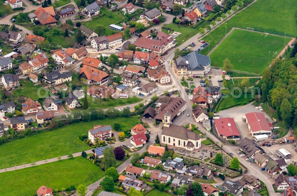 Aerial photograph Hofstetten - Town View of the streets and houses of the residential areas in Hofstetten in the state Baden-Wurttemberg, Germany