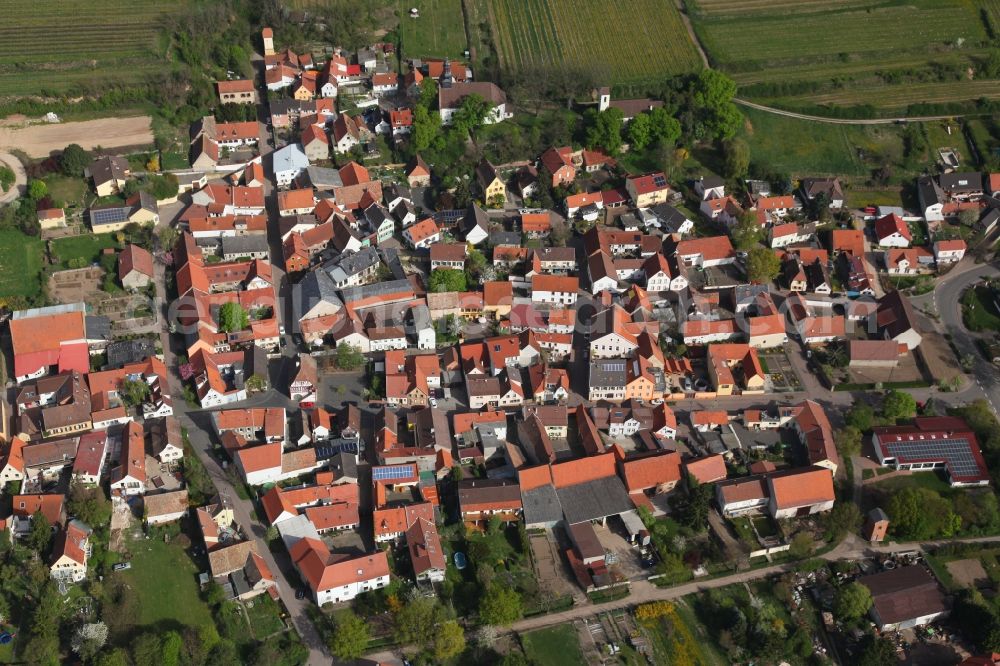 Hohen-Sülzen from above - Townscape Hohen-Sülzen in the state of Rhineland-Palatinate