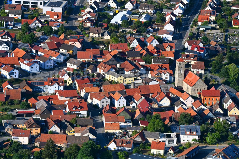 Hohenroth from the bird's eye view: Town View of the streets and houses of the residential areas in Hohenroth in the state Bavaria, Germany