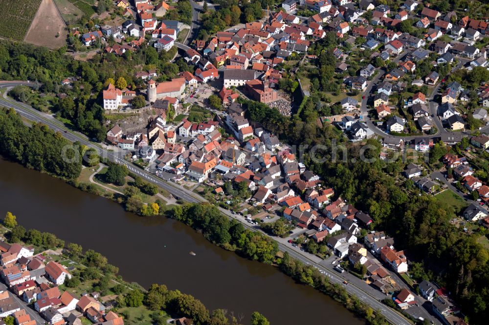 Homburg a.Main from the bird's eye view: Town View of the streets and houses of the residential areas in Homburg a.Main in the state Bavaria, Germany