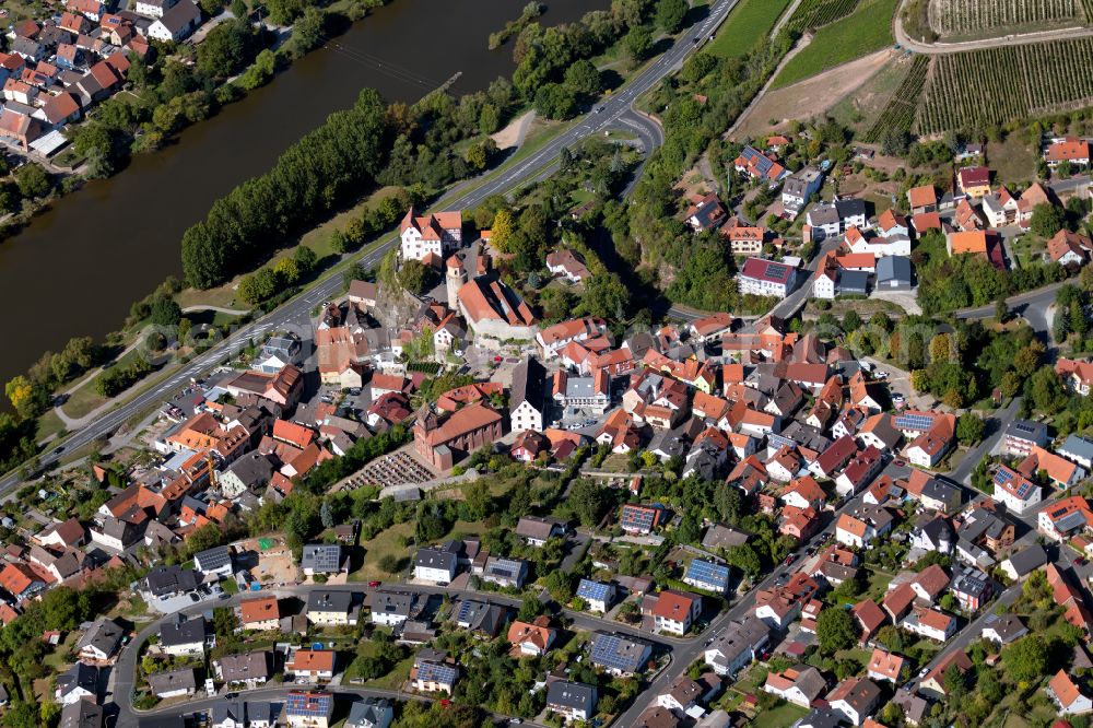 Aerial photograph Homburg a.Main - Town View of the streets and houses of the residential areas in Homburg a.Main in the state Bavaria, Germany