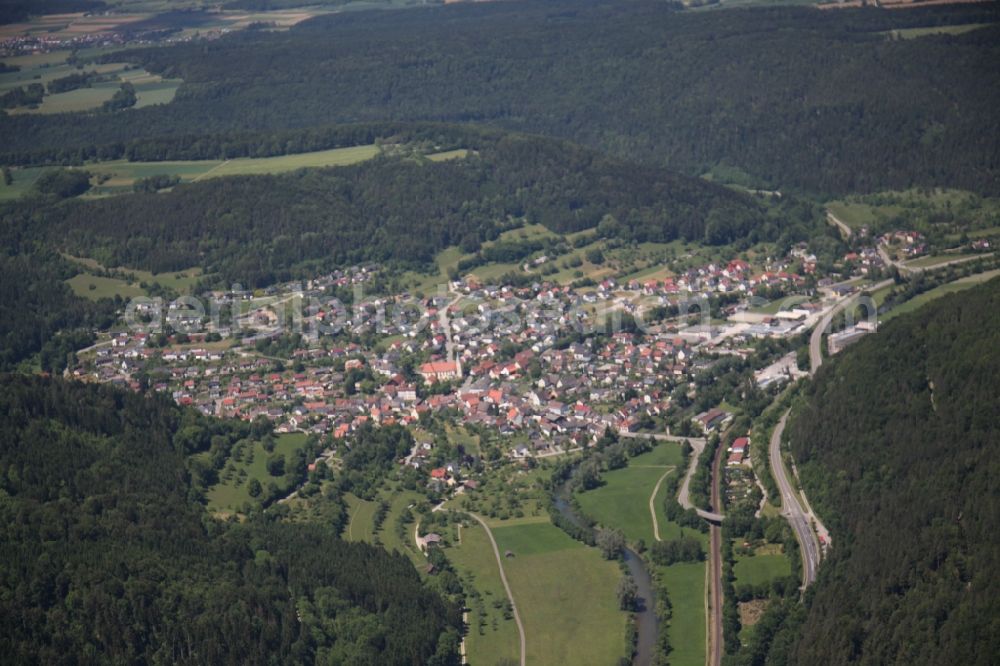 Horb am Neckar from the bird's eye view: Local view of Horb am Neckar- Dettingen in the state of Baden-Württemberg