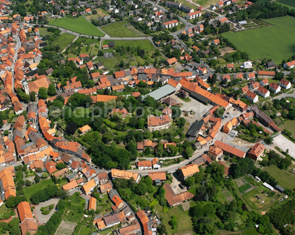 Aerial image Hornburg - Town View of the streets and houses of the residential areas in Hornburg in the state Lower Saxony, Germany