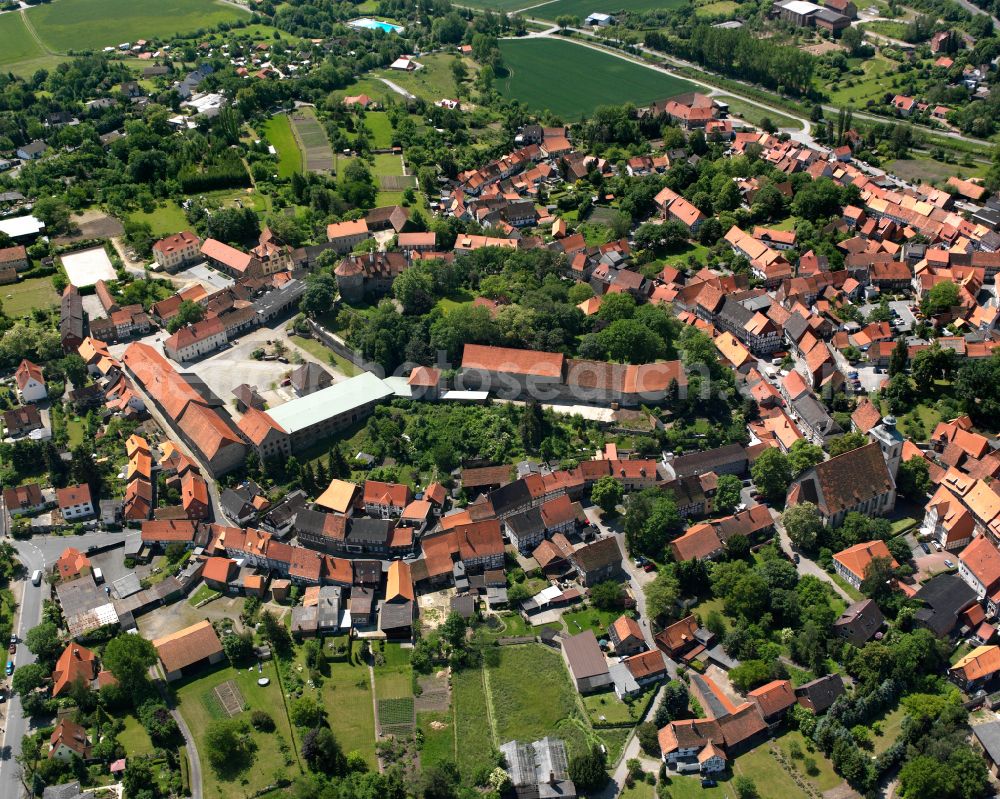 Aerial photograph Hornburg - Town View of the streets and houses of the residential areas in Hornburg in the state Lower Saxony, Germany