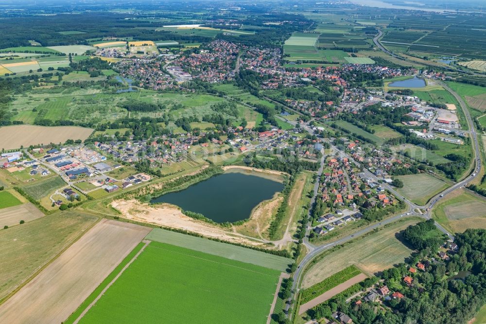 Aerial photograph Horneburg - Town View of the streets and houses of the residential areas in Horneburg in the state Lower Saxony, Germany