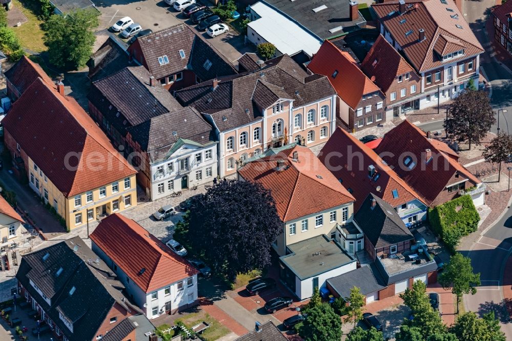 Aerial photograph Horneburg - Town View of the streets and houses of the residential areas in Horneburg in the state Lower Saxony, Germany