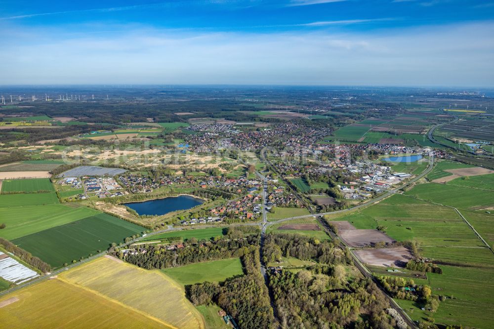 Aerial photograph Horneburg - Town View of the streets and houses of the residential areas in Horneburg in the state Lower Saxony, Germany