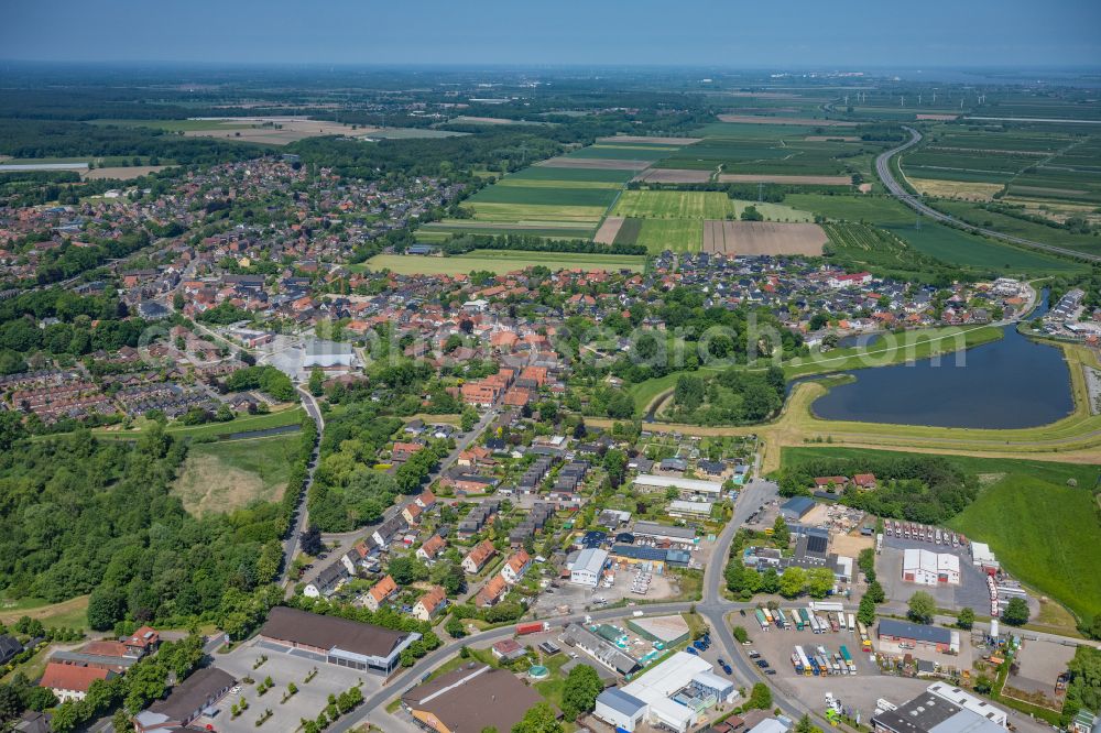 Aerial photograph Horneburg - Town View of the streets and houses of the residential areas in Horneburg in the state Lower Saxony, Germany