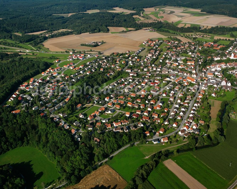 Aerial photograph Hornstein - Town View of the streets and houses of the residential areas in Hornstein in the state Baden-Wuerttemberg, Germany