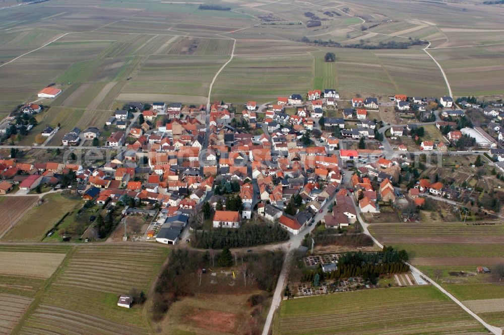 Aerial image Horrweiler - Local view of Horrweiler in the state of Rhineland-Palatinate