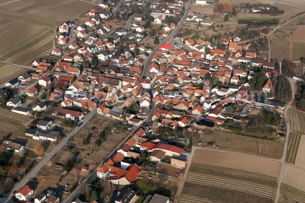 Horrweiler from above - Local view of Horrweiler in the state of Rhineland-Palatinate