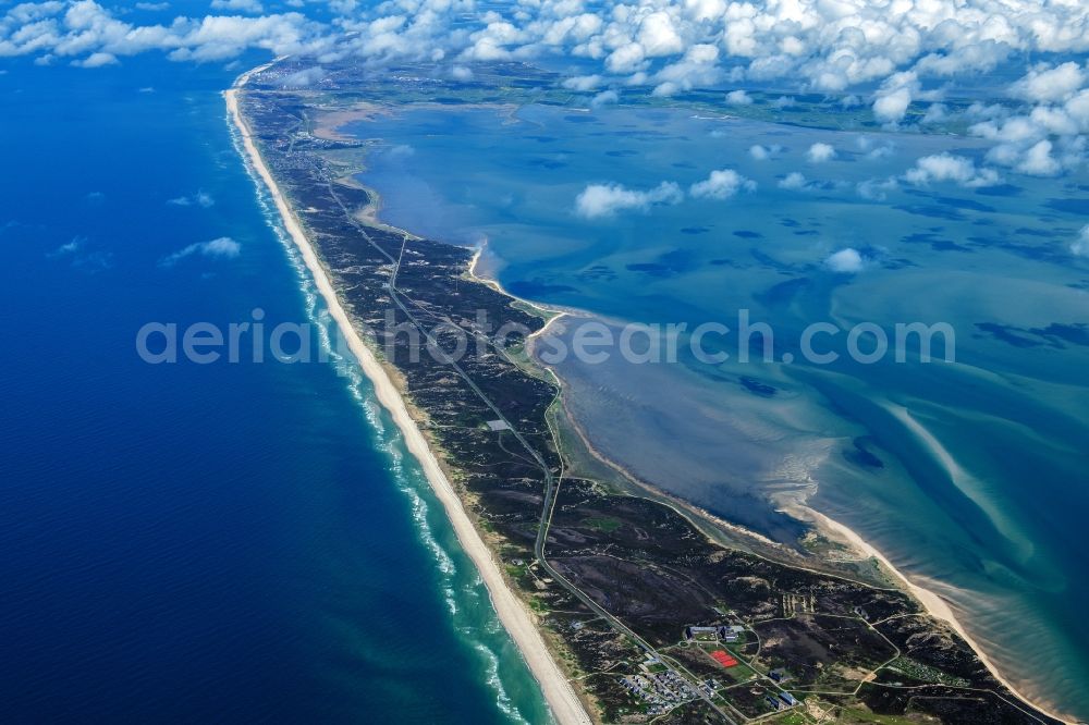 Hörnum (Sylt) from above - Town View of the streets and houses of the residential areas in Hoernum (Sylt) on Island Sylt in the state Schleswig-Holstein, Germany