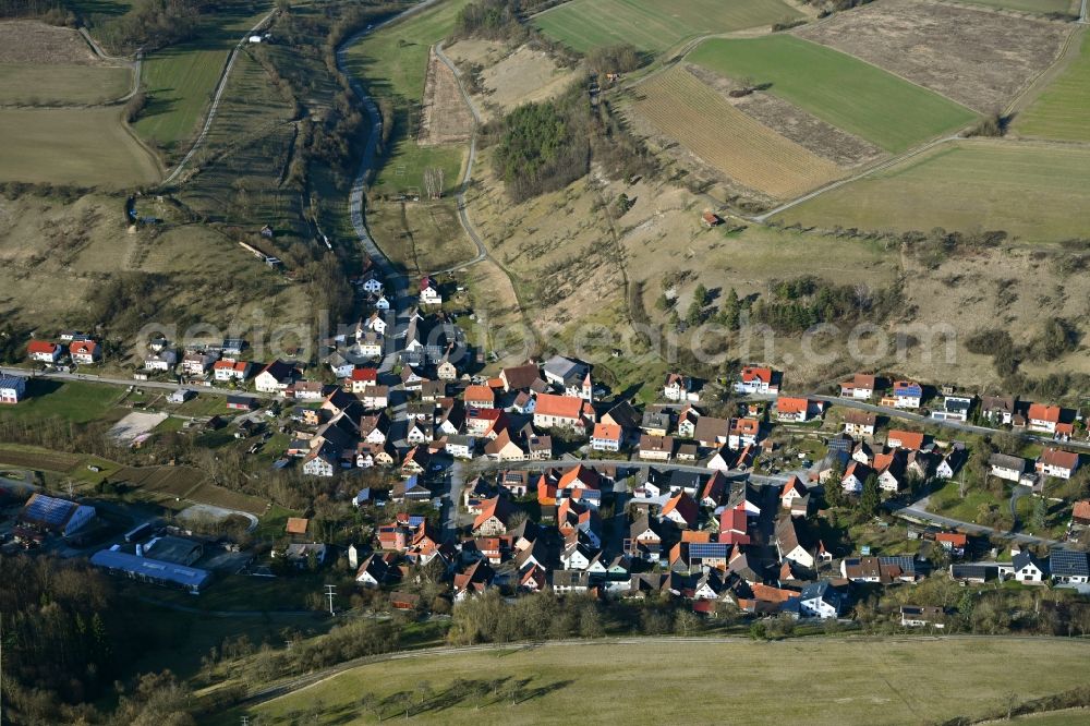 Aerial photograph Ingelfingen - Town View of the streets and houses of the residential areas in Ingelfingen in the state Baden-Wuerttemberg, Germany