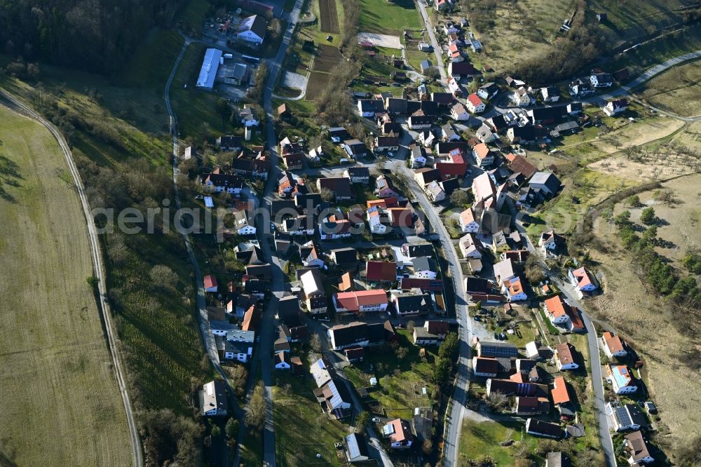 Ingelfingen from above - Town View of the streets and houses of the residential areas in Ingelfingen in the state Baden-Wuerttemberg, Germany