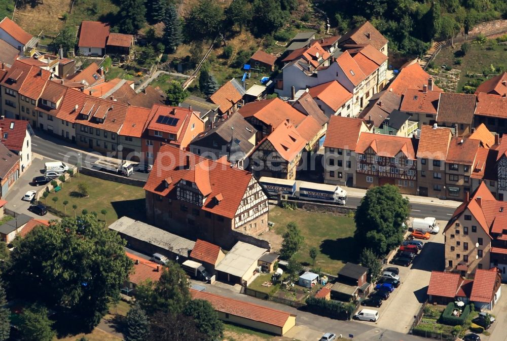 Aerial photograph Wasungen - Local view of downtown at the historic town hall of the town carnival Wasungen in Thuringia