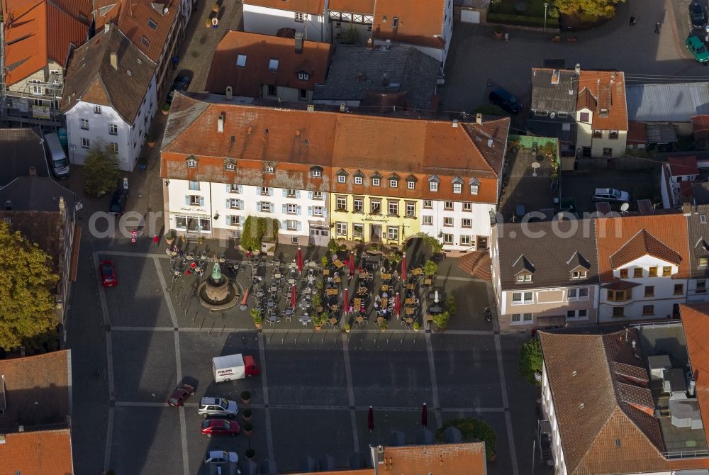 Aerial image Ottweiler - View of downtown and the courtyard of the castle theater Ottweiler in Saarland