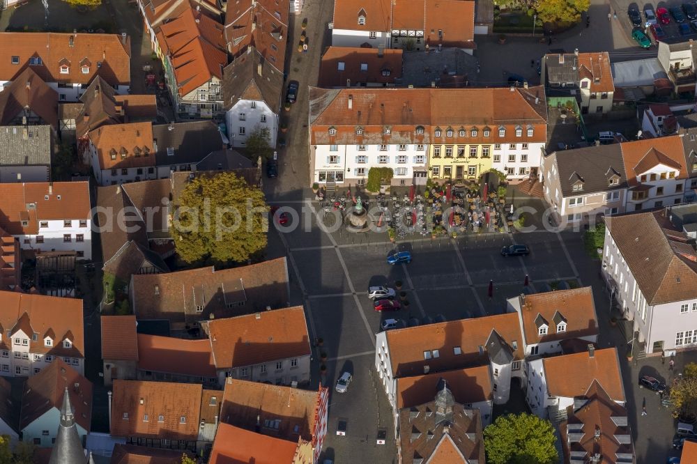 Aerial photograph Ottweiler - View of downtown and the courtyard of the castle theater Ottweiler in Saarland