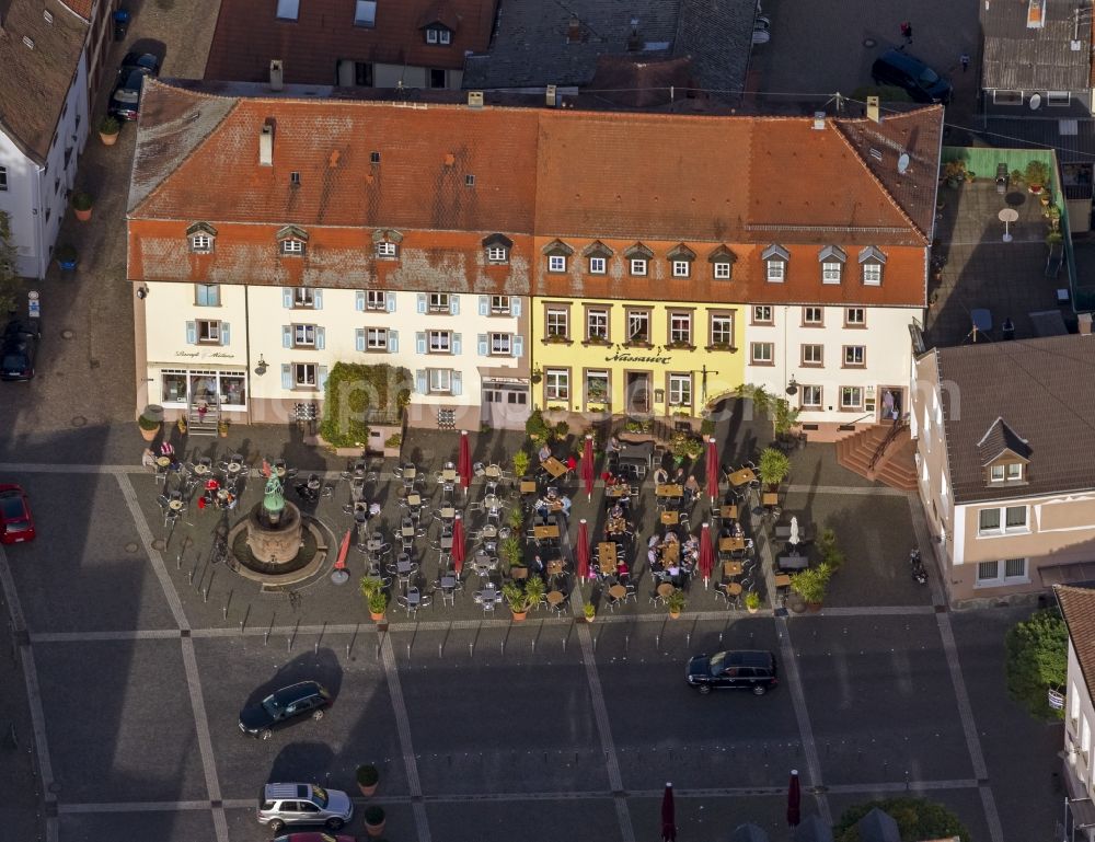 Ottweiler from the bird's eye view: View of downtown and the courtyard of the castle theater Ottweiler in Saarland