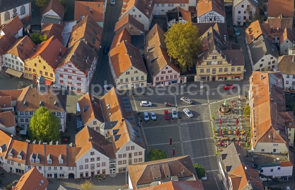 Aerial image Ottweiler - View of downtown and the courtyard of the castle theater Ottweiler in Saarland