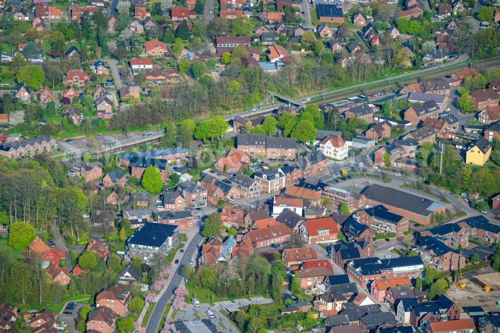 Aerial photograph Horneburg - Town view of the city center in Horneburg in the state Lower Saxony, Germany