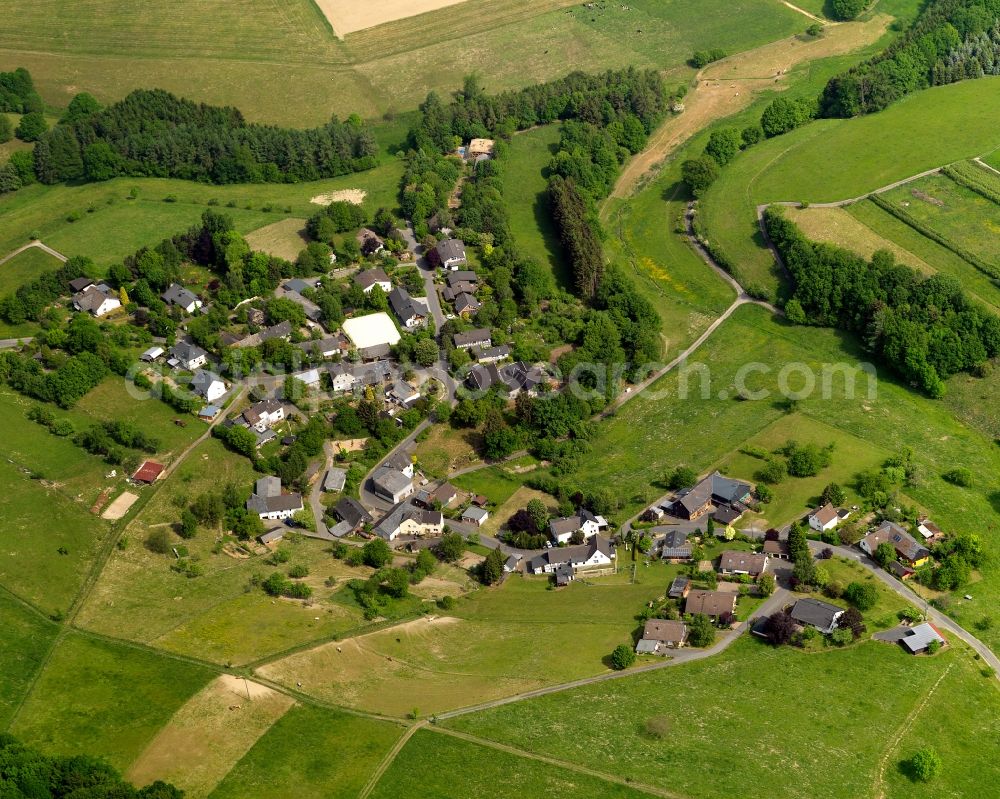 Aerial photograph Isert - View of Isert in the state of Rhineland-Palatinate. It is surrounded by fields and wooded areas