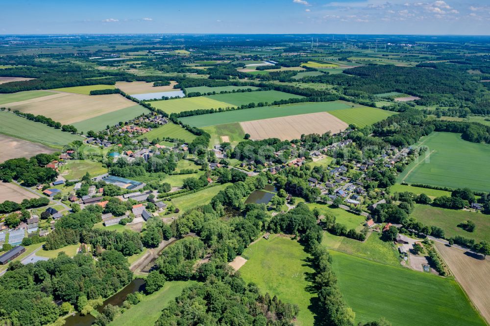 Aerial photograph Harsefeld - Town View of the streets and houses of the residential areas in Harsefeld in the state Lower Saxony, Germany