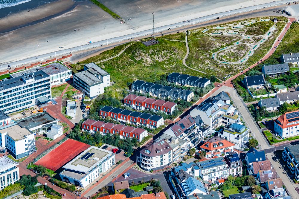 Norderney from above - View of the Captain's Quarter on the island of Norderney in the state of Lower Saxony, Germany