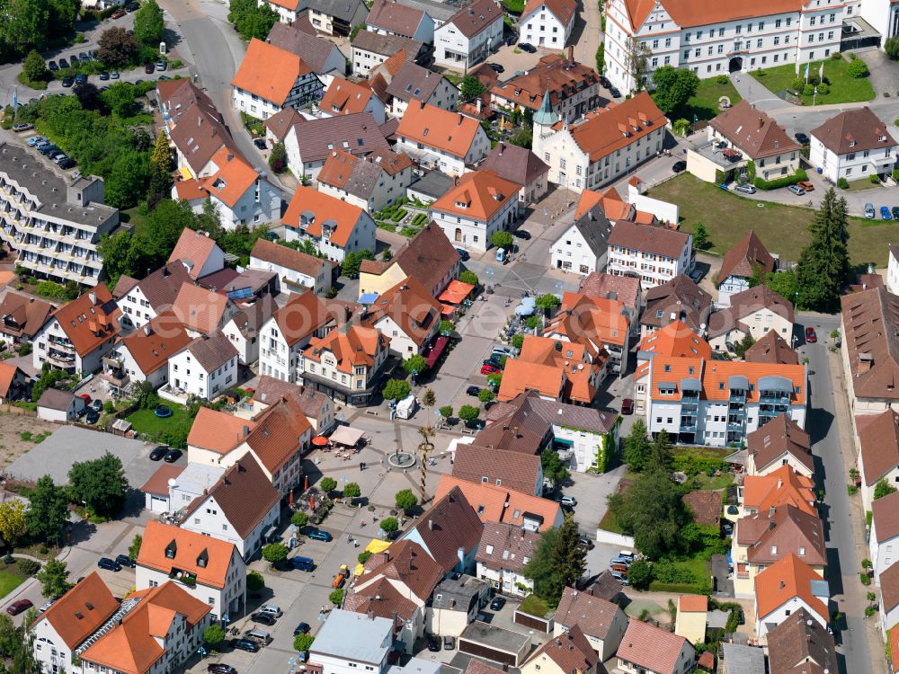 Kappel from above - Town View of the streets and houses of the residential areas in Kappel in the state Baden-Wuerttemberg, Germany