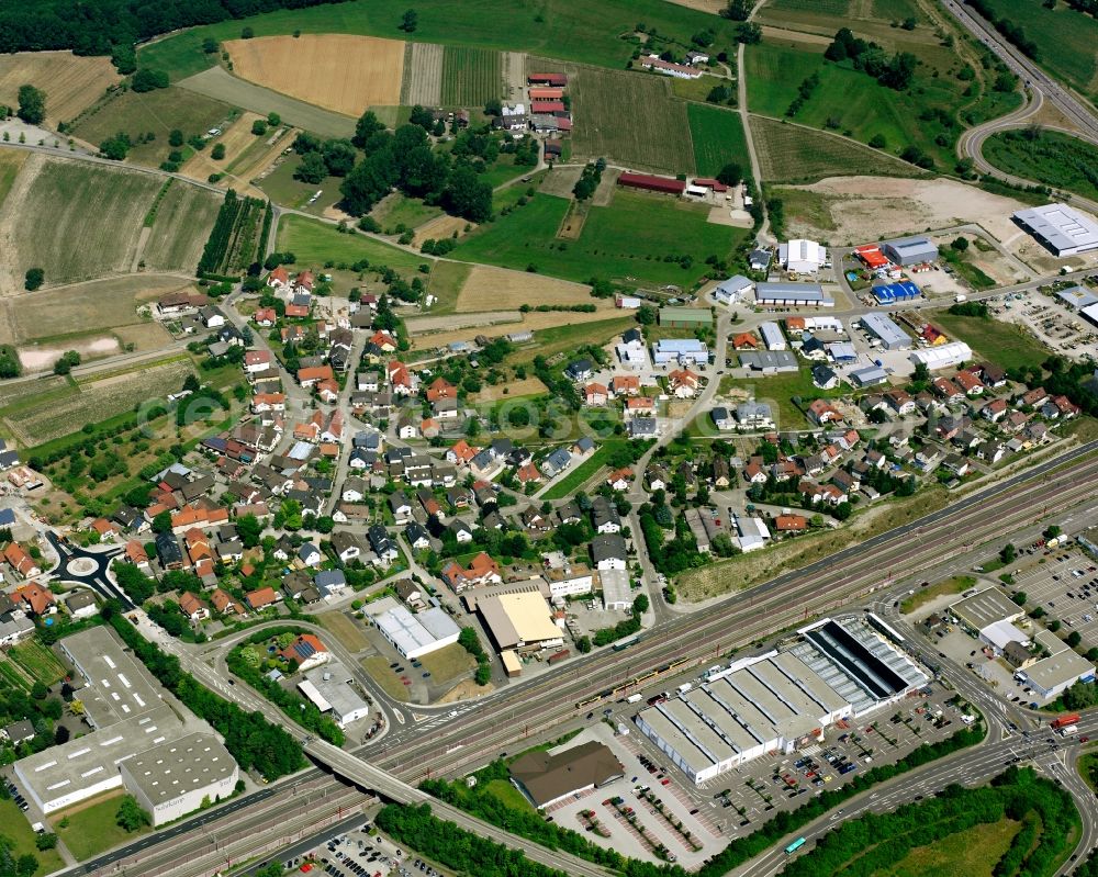 Aerial photograph Kartung - Town View of the streets and houses of the residential areas in Kartung in the state Baden-Wuerttemberg, Germany