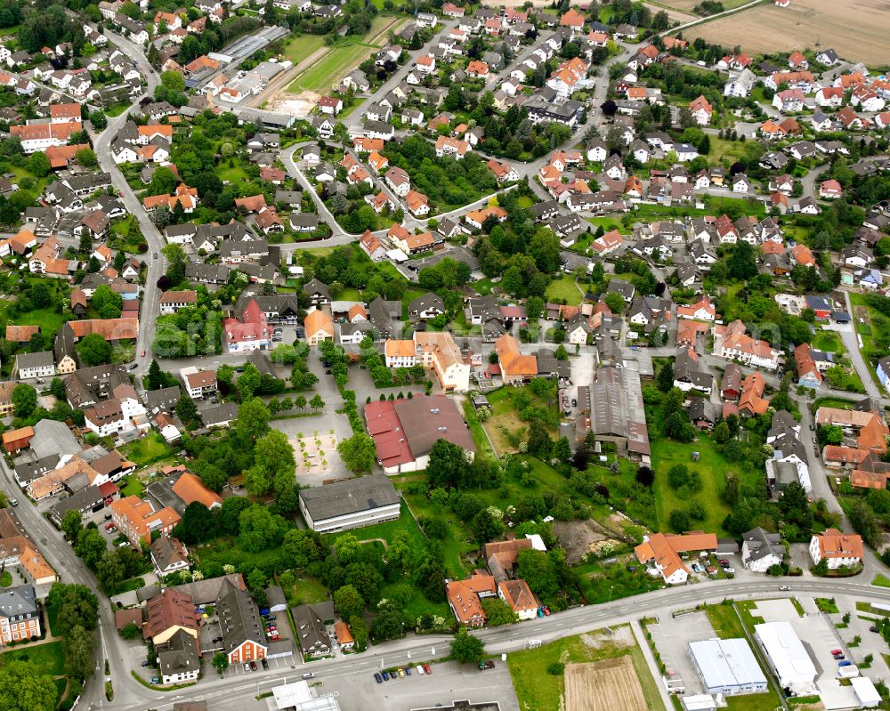 Aerial photograph Kehl - Town View of the streets and houses of the residential areas on street Oberdorfstrasse in the district Kork in Kehl in the state Baden-Wuerttemberg, Germany