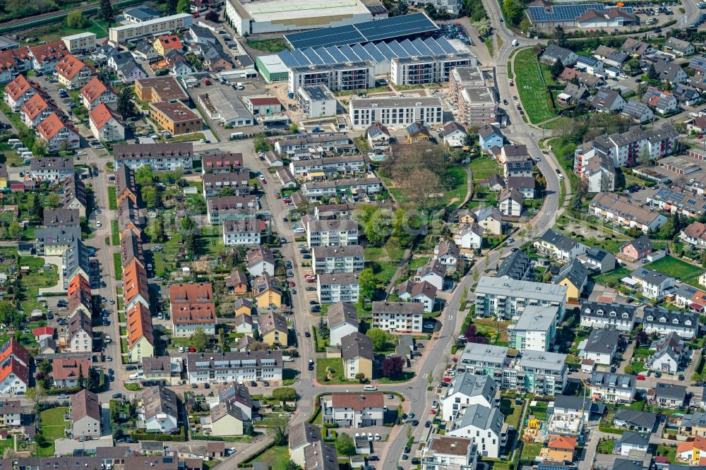 Aerial image Kenzingen - Town View of the streets and houses of the residential areas in Kenzingen in the state Baden-Wuerttemberg, Germany