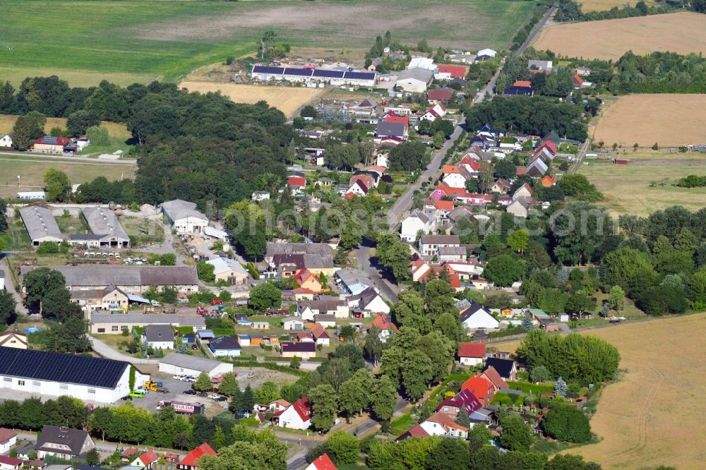 Kienberg from above - Town View of the streets and houses of the residential areas in Kienberg in the state Brandenburg, Germany