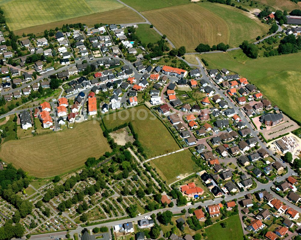 Kierspe from above - Town View of the streets and houses of the residential areas in Kierspe in the state North Rhine-Westphalia, Germany