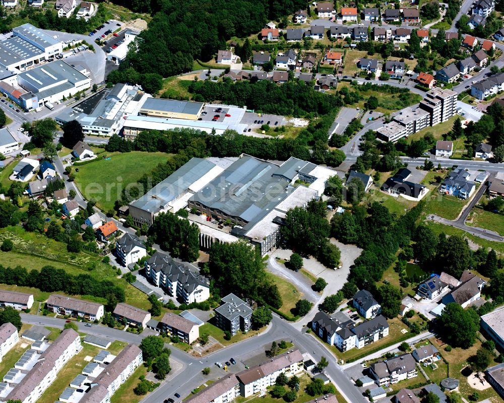 Kierspe from the bird's eye view: Town View of the streets and houses of the residential areas in Kierspe in the state North Rhine-Westphalia, Germany