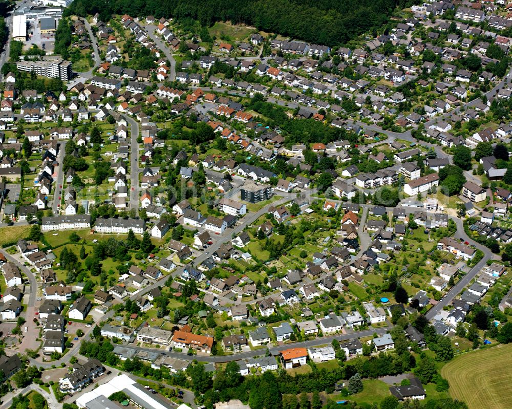 Aerial photograph Kierspe - Town View of the streets and houses of the residential areas in Kierspe in the state North Rhine-Westphalia, Germany