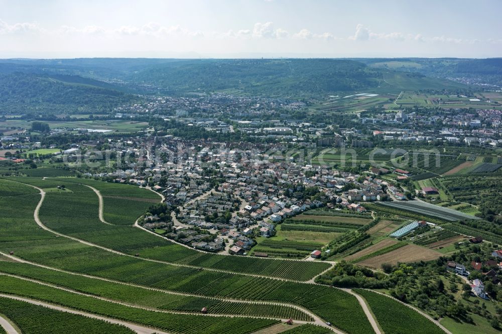 Aerial photograph Kleinheppach - Town View of the streets and houses of the residential areas in Kleinheppach in the state Baden-Wuerttemberg