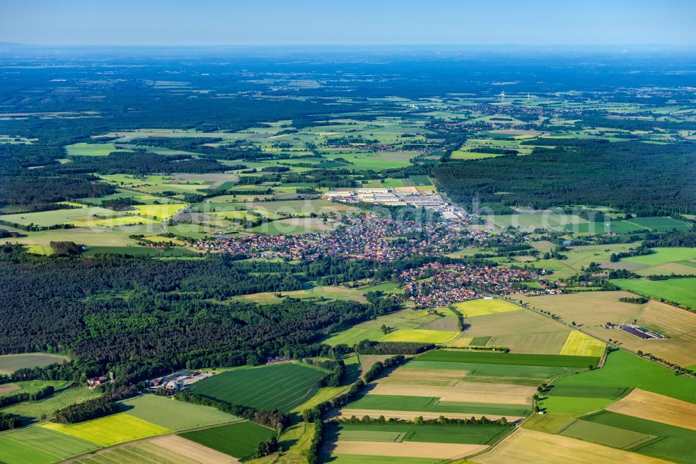 Aerial photograph Knesebeck - Town View of the streets and houses of the residential areas in Knesebeck in the state Lower Saxony, Germany