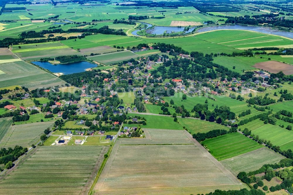 Aerial image Kranenburg - Town View of the streets and houses of the residential areas in Kranenburg in the state Lower Saxony, Germany