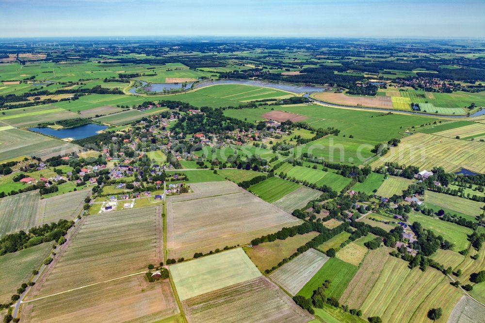 Aerial photograph Kranenburg - Town View of the streets and houses of the residential areas in Kranenburg in the state Lower Saxony, Germany