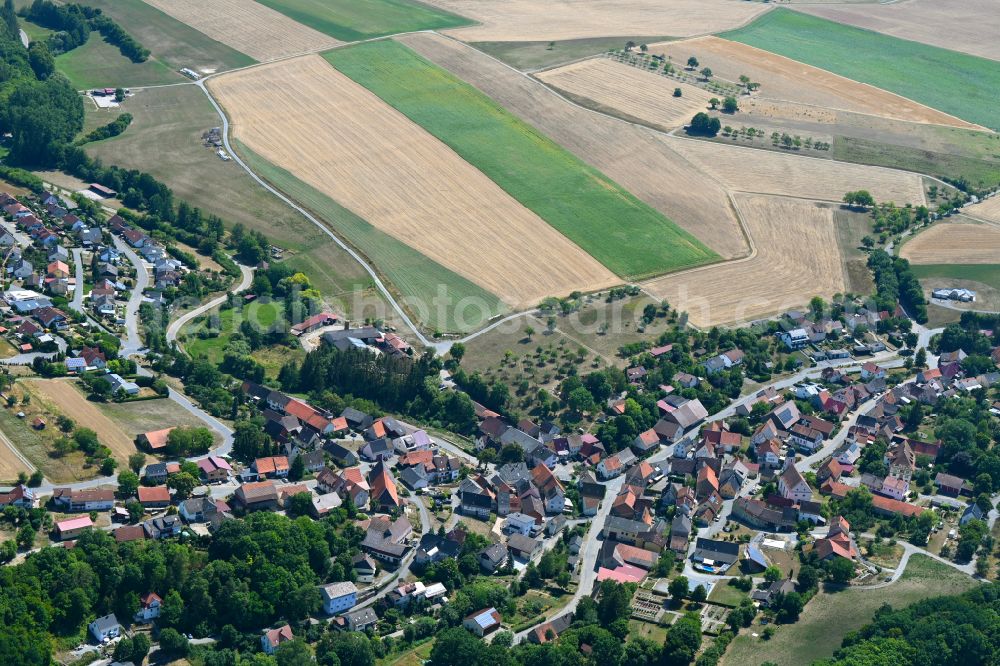 Aerial photograph Krautheim - Town View of the streets and houses of the residential areas in Krautheim in the state Baden-Wuerttemberg, Germany