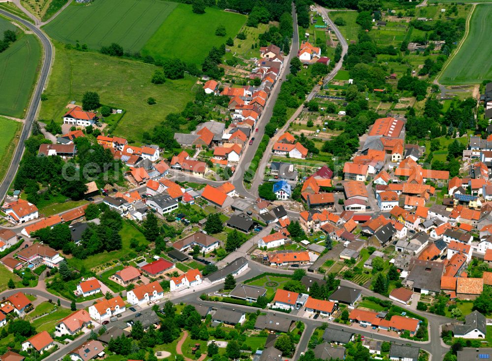 Kriegsfeld from above - Town View of the streets and houses of the residential areas in Kriegsfeld in the state Rhineland-Palatinate, Germany