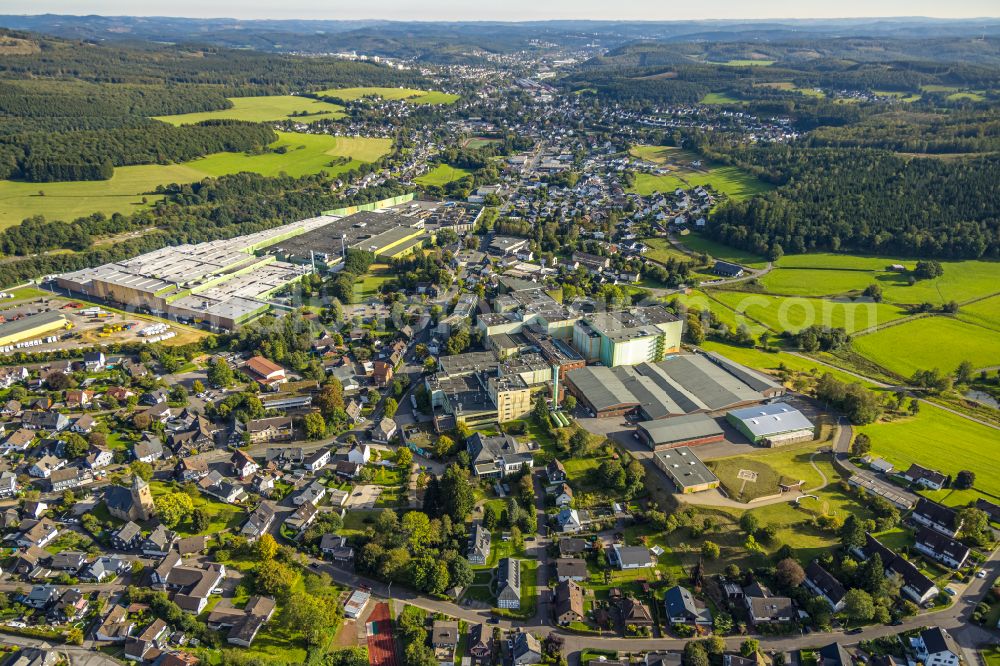 Krombach from the bird's eye view: Town View of the streets and houses of the residential areas in Krombach in the state North Rhine-Westphalia, Germany