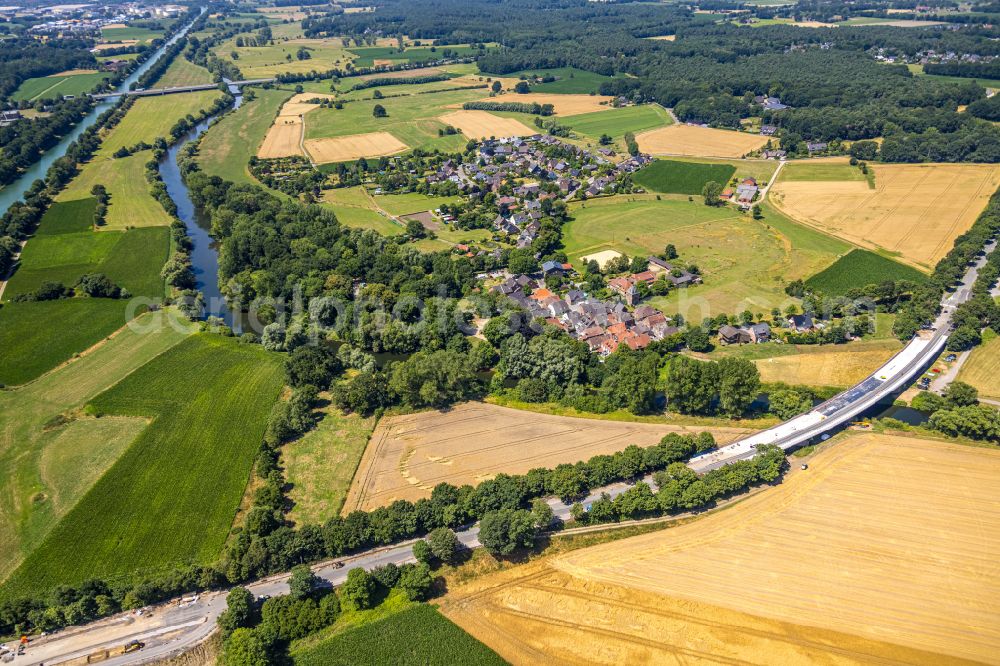 Krudenburg from above - Town View of the streets and houses of the residential areas in Krudenburg at Ruhrgebiet in the state North Rhine-Westphalia, Germany